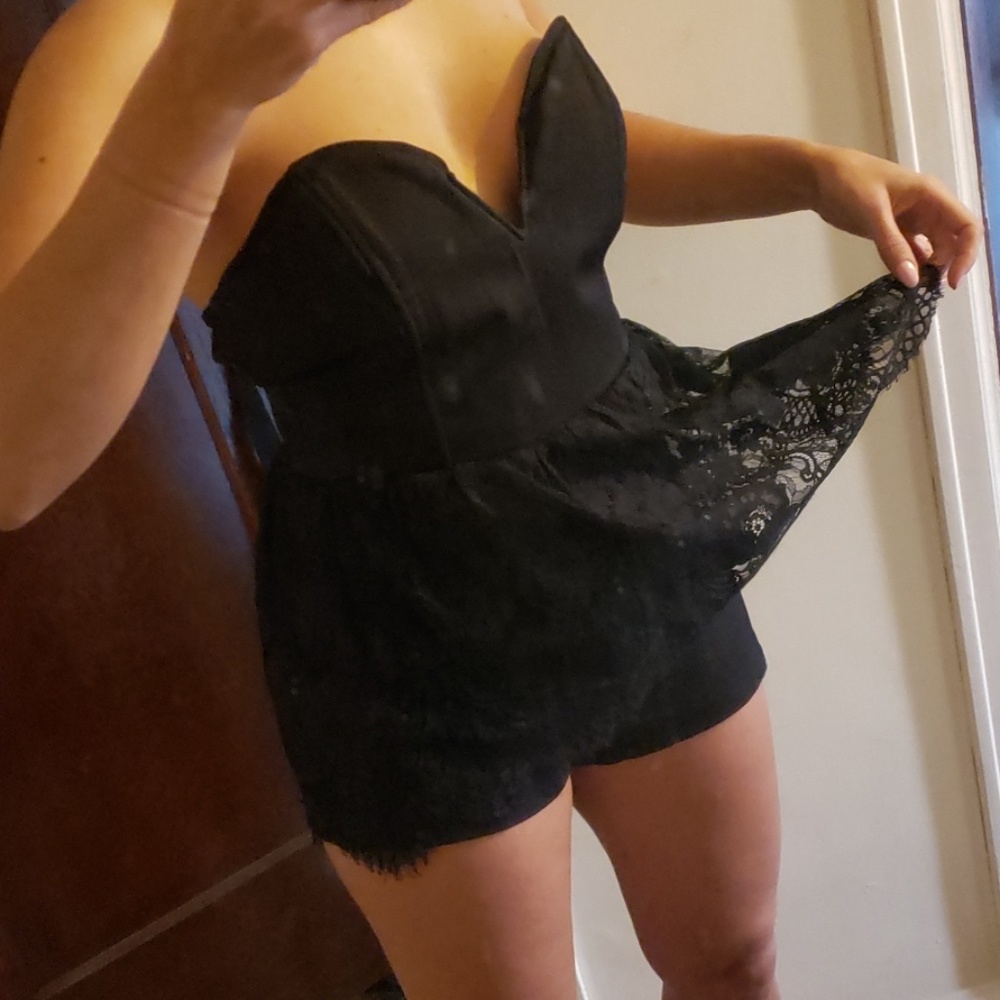 Sexy , skort one piece black with lace